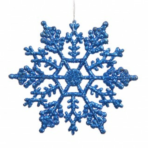 Vickerman M101602 8 in. Blue Glitter Snowflake 12-Pvc Box
