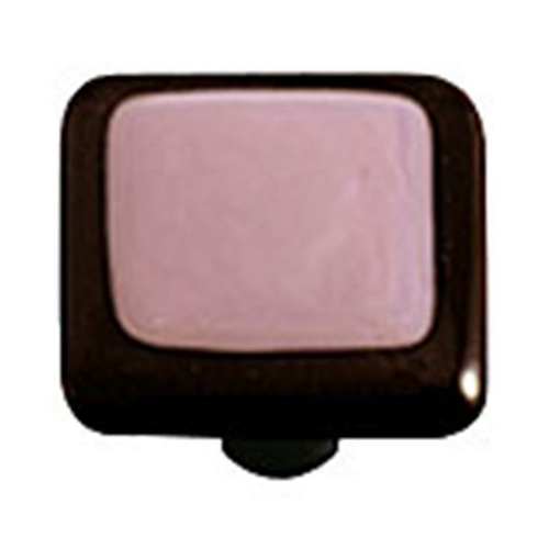 Hot Knobs HK5006-KA Black Border with Dusty Lilac Square Glass Cabinet