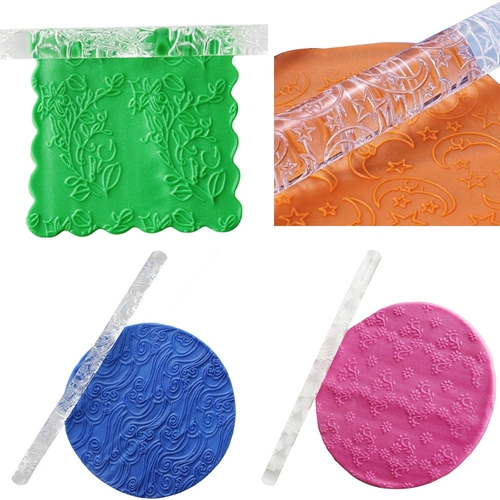 1PC Acrylic Rolling Pin Designed Fondant Cake