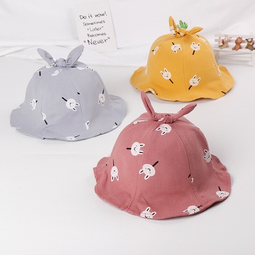 Lovely Bow Hats Cartoon Rabbit Bucket Hat Infant