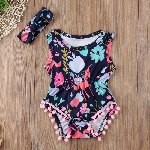 2017 Newborn Baby Boys Girls Unicorn Floral