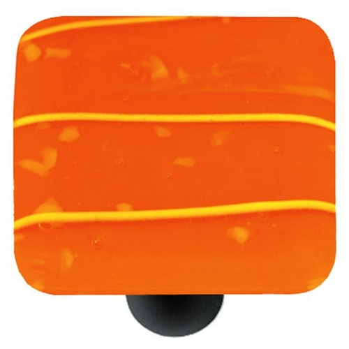 Hot Knobs HK3104-KB Mardi Gras Yellow with Orange Square Glass Cabinet