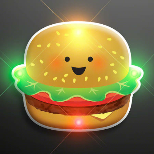 Blinkee A350 LED Happy Hamburger Flashing Body Light Lapel Pins