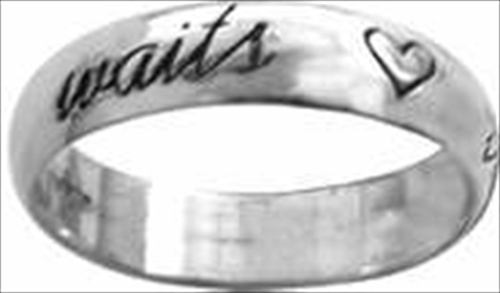 Solid Rock Jewelry 109366 Ring Cursive True Love Waits With Hearts Sty
