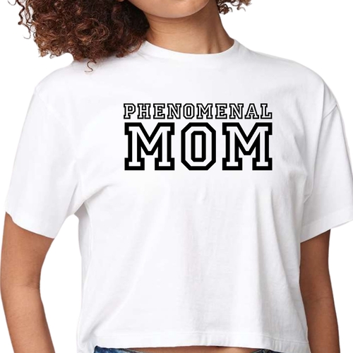 Womens Cropped Graphic T-shirt - Phenomenal Mom Print