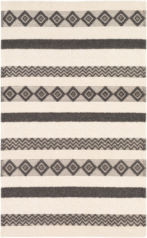 Surya HYG2301-35 3 x 5 ft. Hygge Area Rug, Charcoal & White