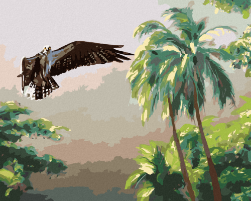 Zuty - Paint by Numbers - EAGLE IN THE FOREST AND TREES (D. RUSTY