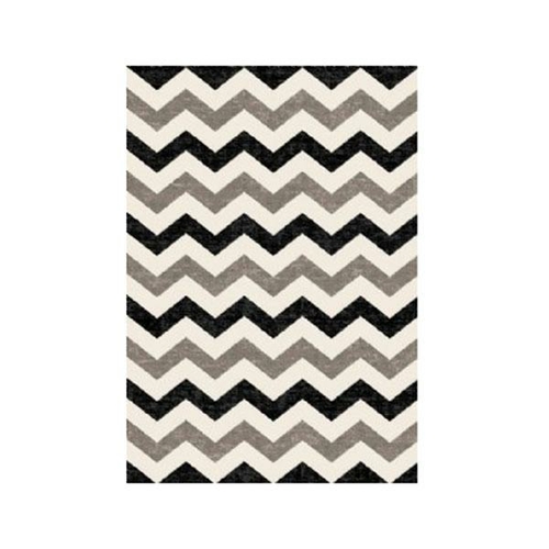 Infinity Chevron Black Roll Rug