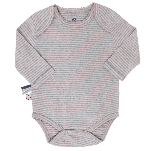 OrganicEra Organic Long Slevee Baby Bodysuit, Striped