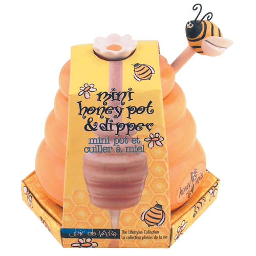 Joie 6331698 3 in. Yellow Mini Honey Pot & Dipper