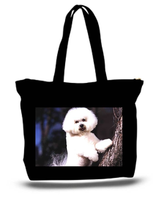 Bichon Frise Large Tote New Zipper Bag