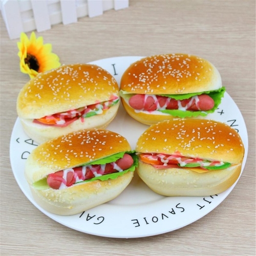 PU 1 PCS Cute Hamburger Squishy Slow Rising Cream