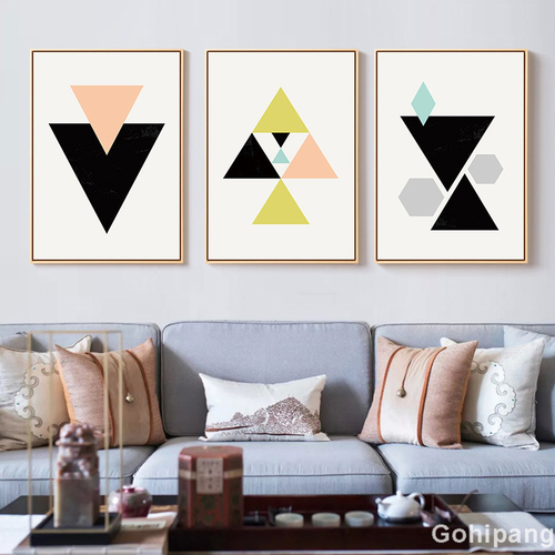 Abstract Posters Geometric Marble Polygon Canvas