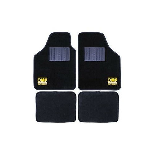 Car Floor Mat Set OMP Speed Yellow/Black 4 pcs 4 uds