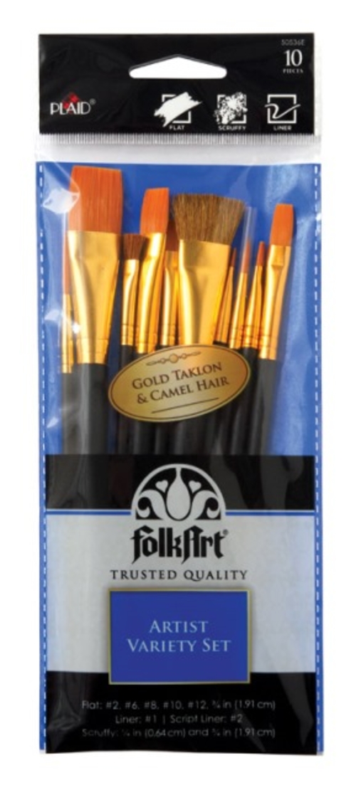 Plaid 50536E FolkArt Paint Brush Set  Multiple Sizes