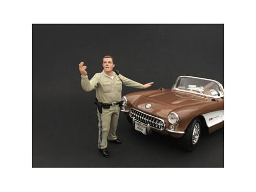 Highway Patrol Officer Directing Traffic Figurine / Figure For 1:18