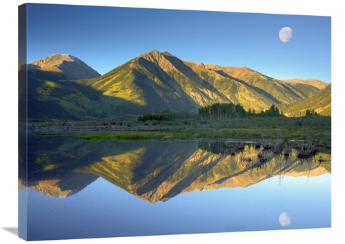 Global Gallery GCS-396239-2432-142 24 x 32 in. Moon & Twin Peaks Refle