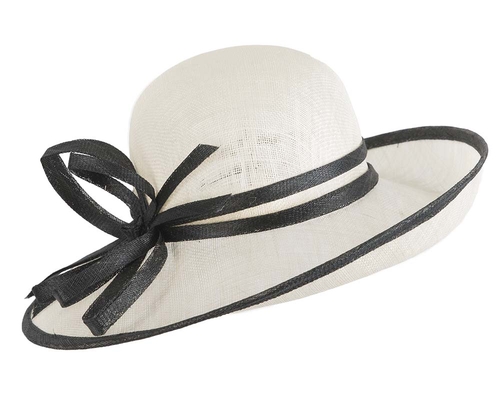 Cream & black fashion racing hat