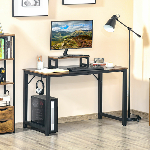 HOMCOM Industrial Style Computer Desk, Home Office Writing Desk, PC