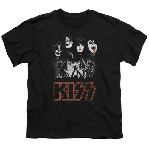 Trevco Kiss-Rock The House Short Sleeve Youth 18-1 Tee, Black - XL