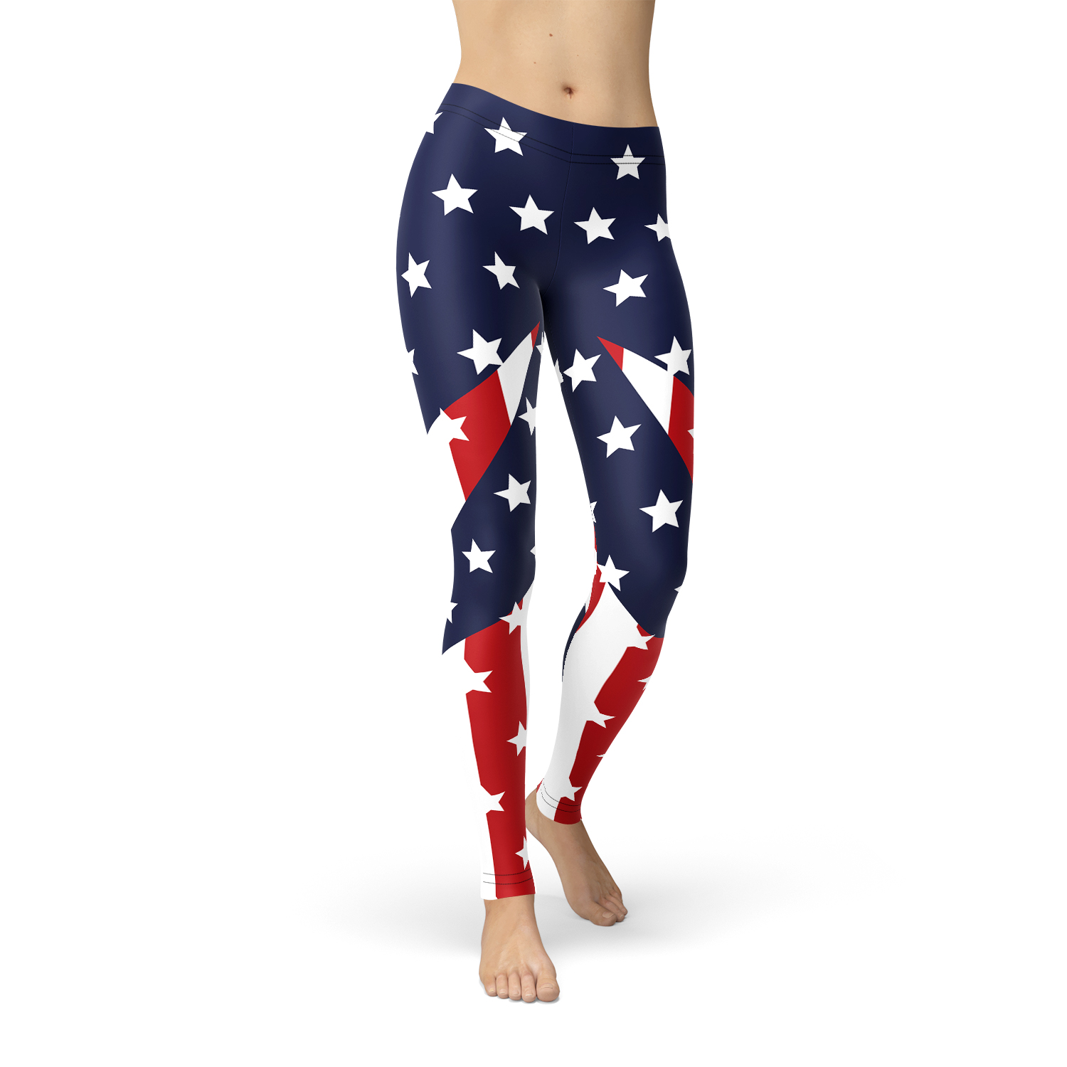 Womens American Flag Leggings - Picture 7 of 11