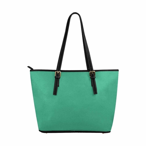 Large Leather Tote Shoulder Bag - Mint Green