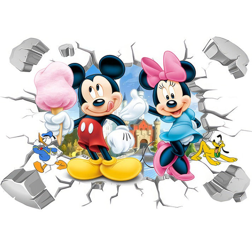 Mickey Mouse Cartoon Wall Sticker Kindergarten PVC Poster Minnie Micke