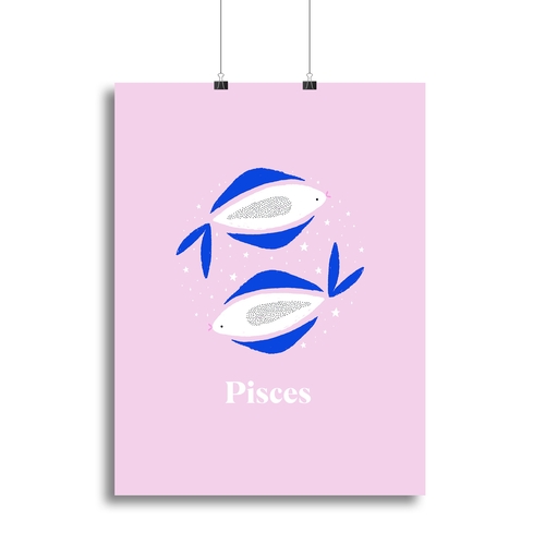 Pisces Inspirational Art Canvas Print or Poster