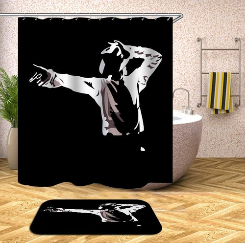 Black And White Michael Jackson Shower Curtain