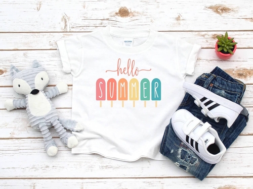 "Hello Summer" T-Shirt with Popsicles