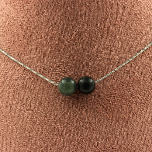 Seraphinite from Russia 8 mm 2 beads necklace.