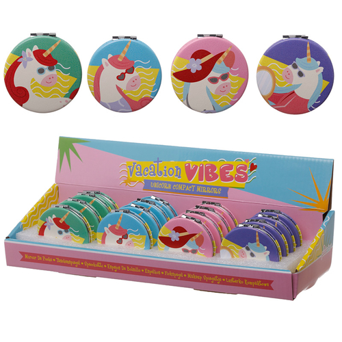 Fun Collectable Unicorn Vacation Vibes Compact Mirror