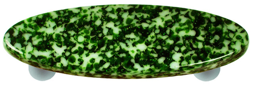 Hot Knobs HK8053-POA Granite Light Metallic Green & White Oval Glass C