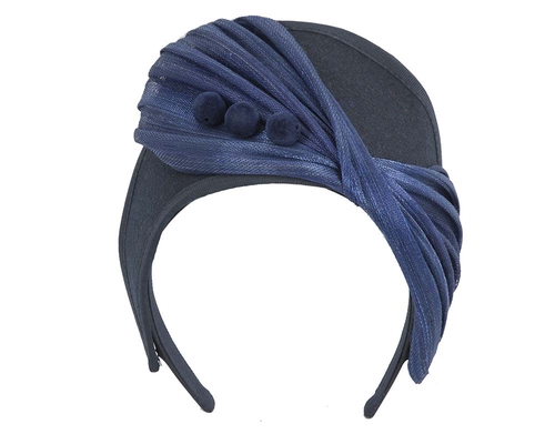 Navy & royal blue crown winter fascinator