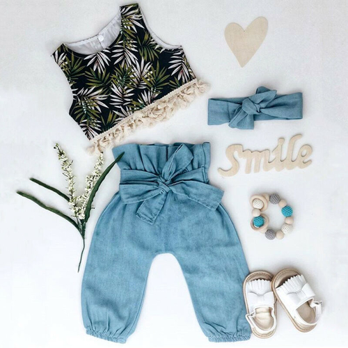 3PCS Toddler Kids Baby Girl Clothes Set For Summer