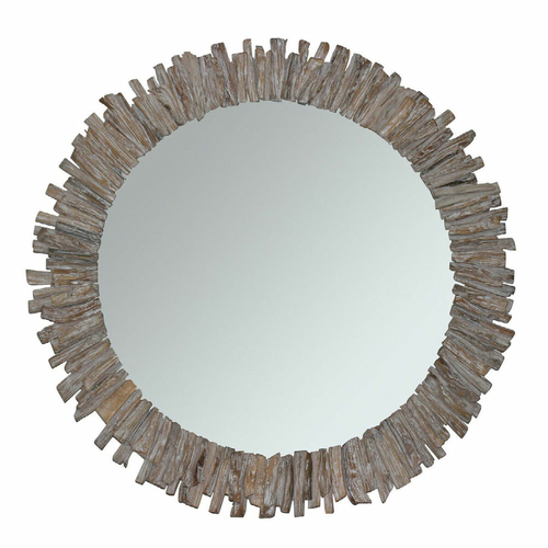 Wall mirror DKD Home Decor Fir Crystal 60 x 4 x 60 cm White Alpino