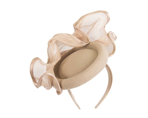 Bespoke beige winter racing fascinator