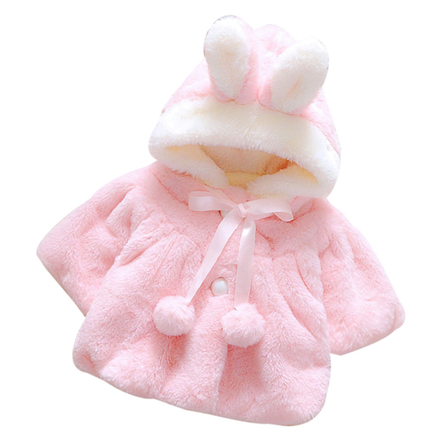 Baby Infant Girls Fur Winter Warm Coat Cloak
