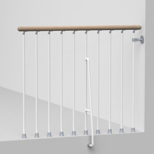 Arke K03067 47 in. Phoenix Balcony Rail Kit, White
