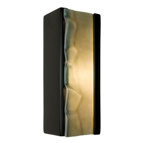 A19 RE118-BG-SW reFusion River Rock Wall Sconce Black Gloss and Seawee