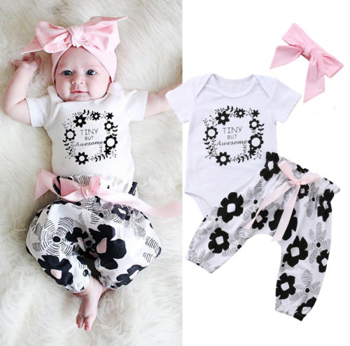 Brand New Cute Newborn Baby Girls Summer Sets