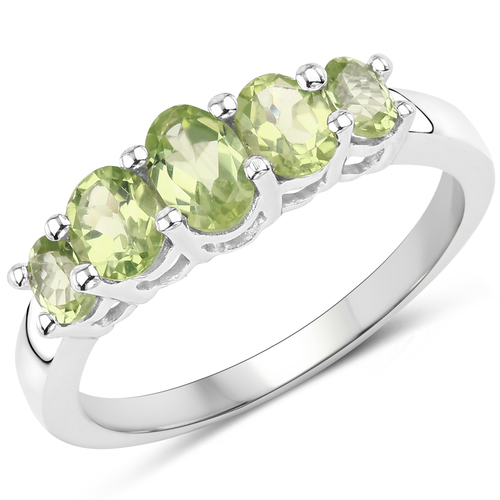 1.49 Carat Genuine Peridot .925 Sterling Silver Ring