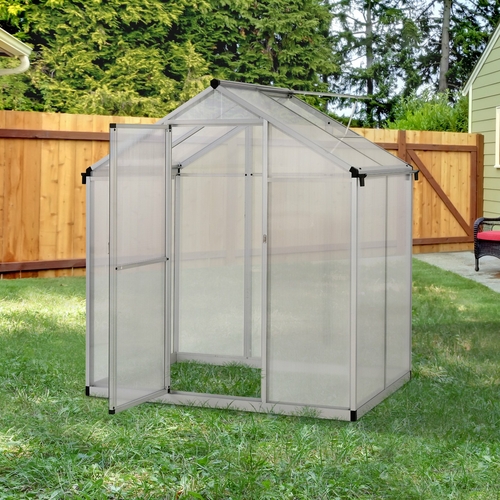 Outsunny 4‚Äôx6.2'x6.4' Walk-In Cold Frame Greenhouse Plant Growing