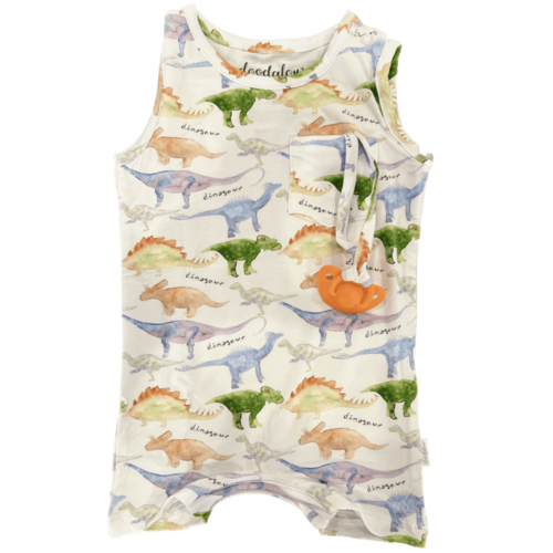 You are Dinomite - Doodalou Bamboo Baby Romper Tank with Shorts - 6 -