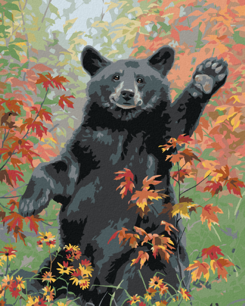 Paint by Numbers - A WAVING BEAR CUB IN AUTUMN (ABRAHAM HUNTER)