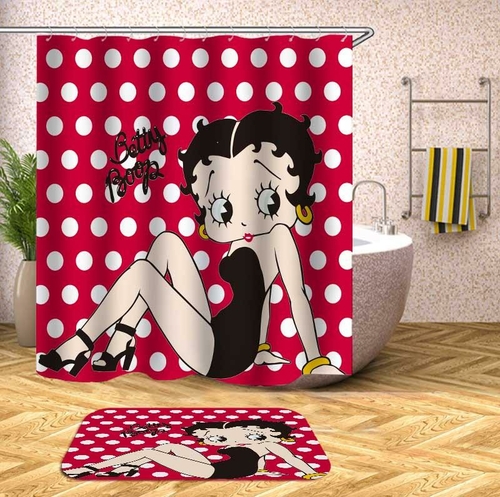 Betty Boop Polka Dot Background Shower Curtain