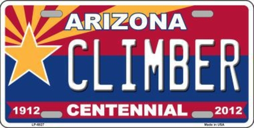 Smart Blonde LP-6827 Arizona Centennial Climber Novelty Metal License 