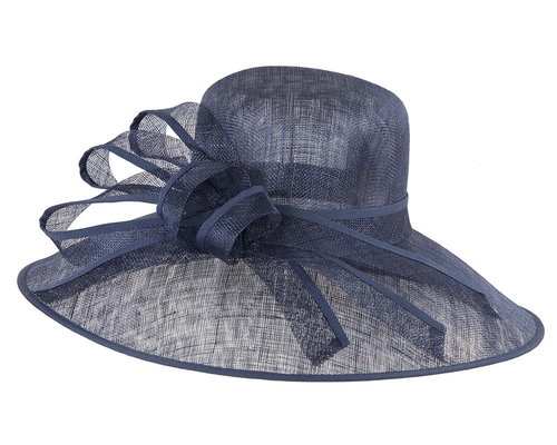 Large Navy Ladies Fashion Racing Hat