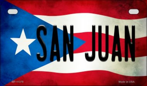Smart Blonde MP-11379 7 x 4 in. San Juan Puerto Rico State Flag Novelt