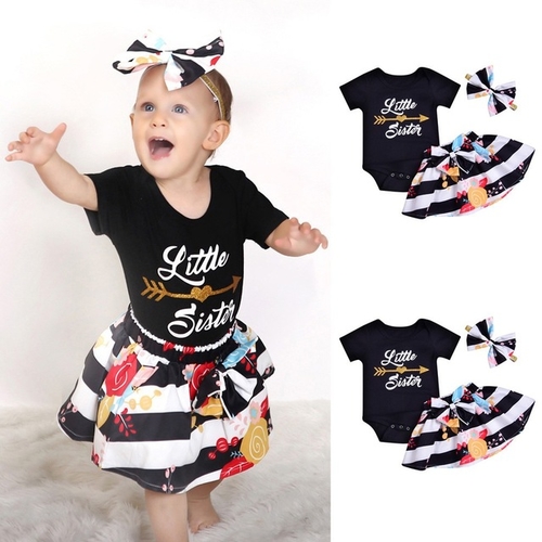 3Pcs Toddler Baby Girls dress Summer Lemon Print